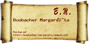 Busbacher Margaréta névjegykártya